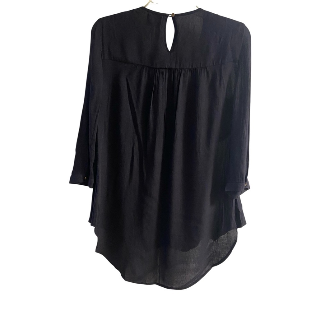 HD in Paris Black Top with Vibrant Embroidery Sz 4 - Picture 2 of 9